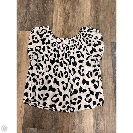 Blouse Short Sleeve By Velvet By Graham & Spencer In Black & White, Size: L