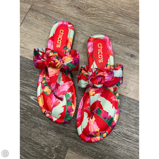Sandals Flats By Chicos In Multi-colored, Size: 7