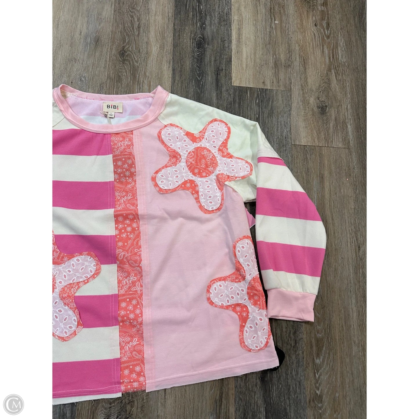 Top Long Sleeve By Bibi In Multi-colored, Size: L