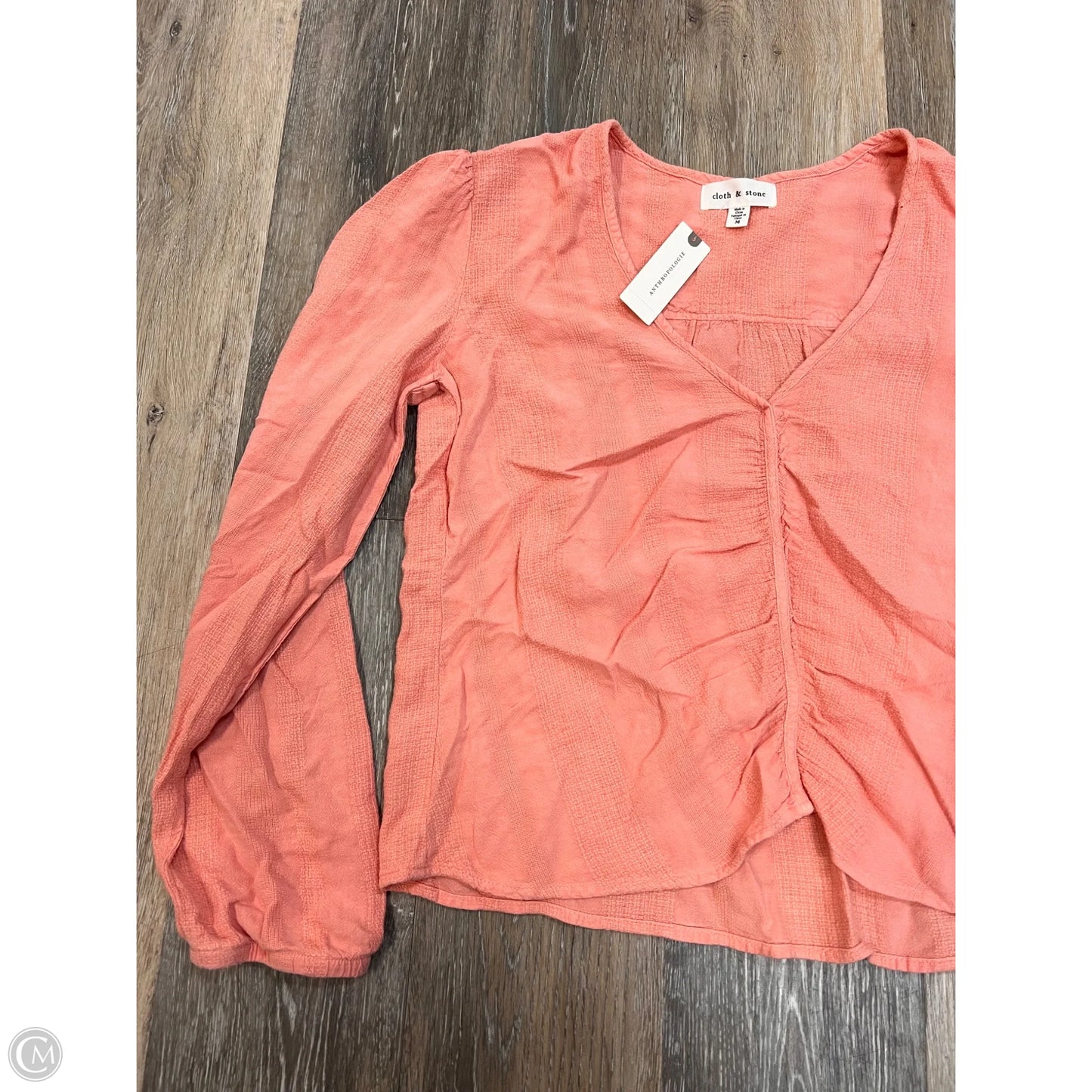 Blouse Long Sleeve By Cloth & Stone In Coral, Size: M