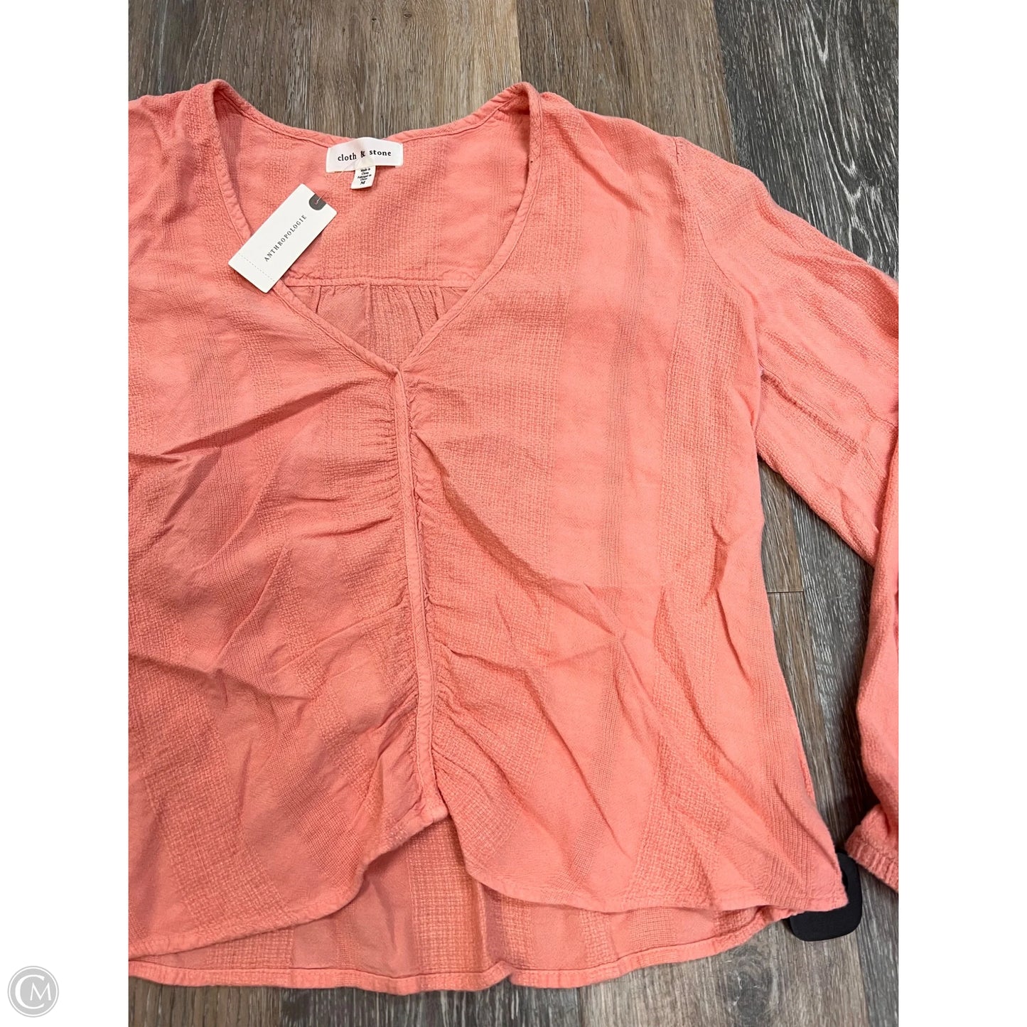Blouse Long Sleeve By Cloth & Stone In Coral, Size: M