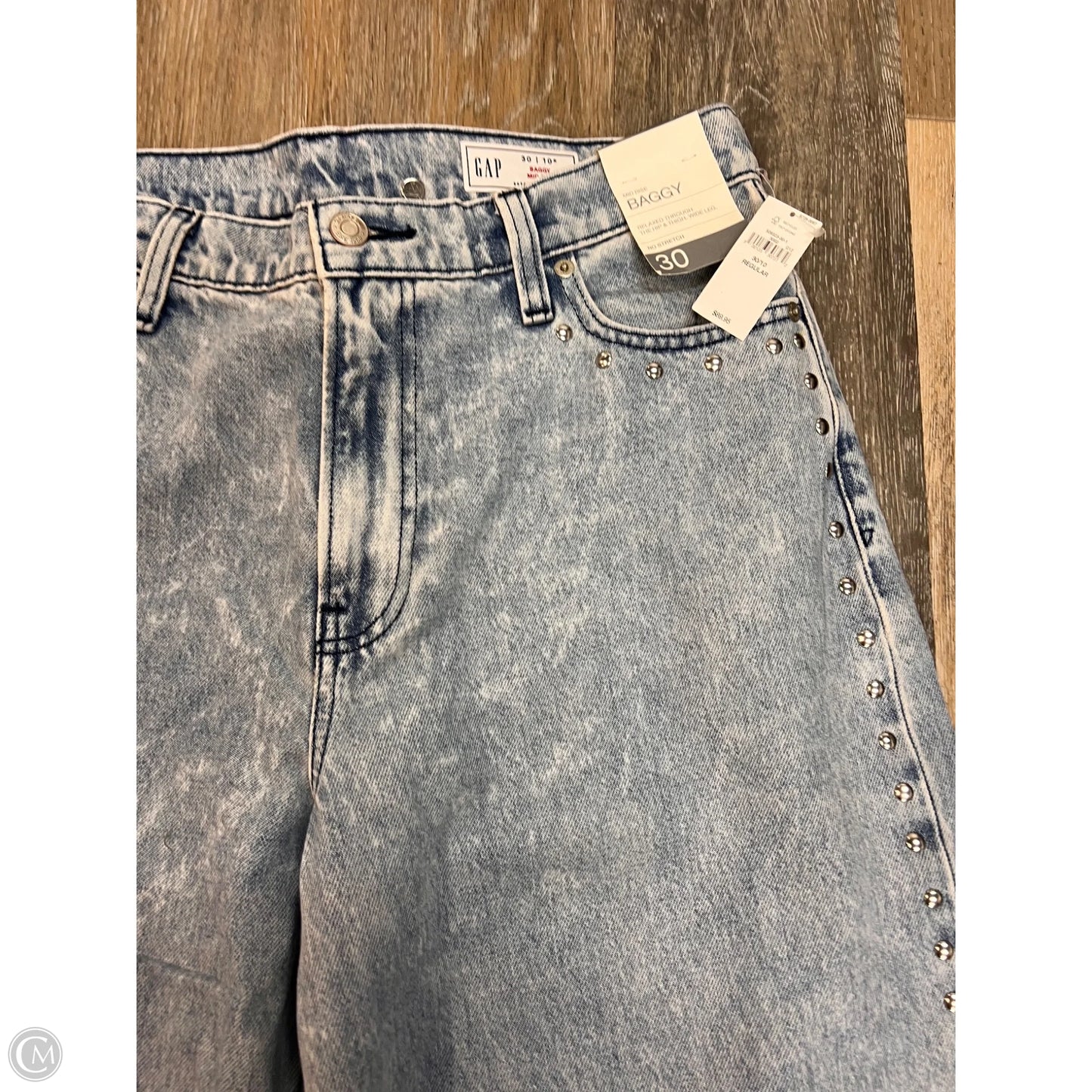 Jeans Wide Leg By Gap In Blue Denim, Size: 10