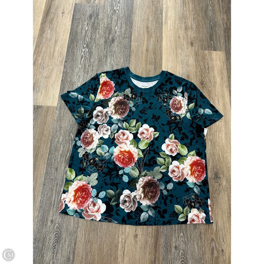 Top Short Sleeve Designer By Johnny Was In Floral Print, Size: M