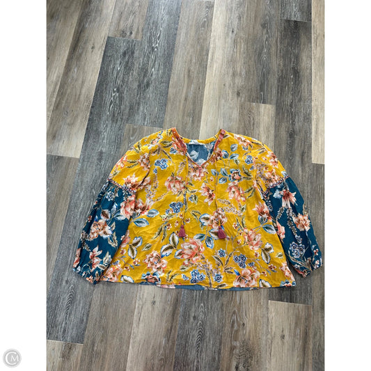 Blouse Designer By Johnny Was In Floral Print, Size: M