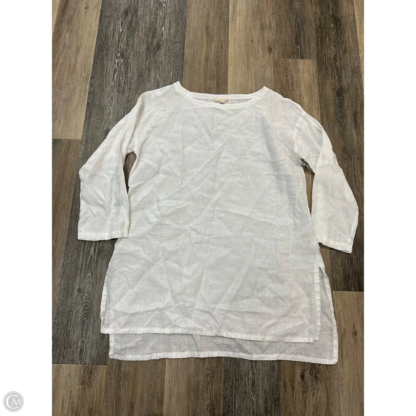 Tunic 3/4 Sleeve By Eileen Fisher In White, Size: Xs