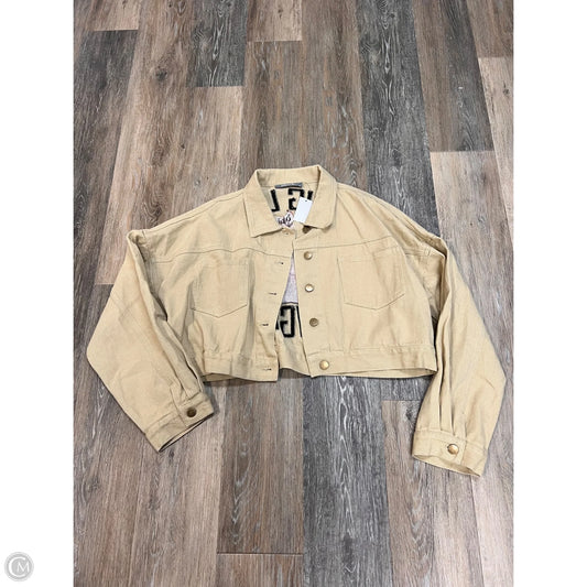 Jacket Denim By Blue B In Tan Denim, Size: L