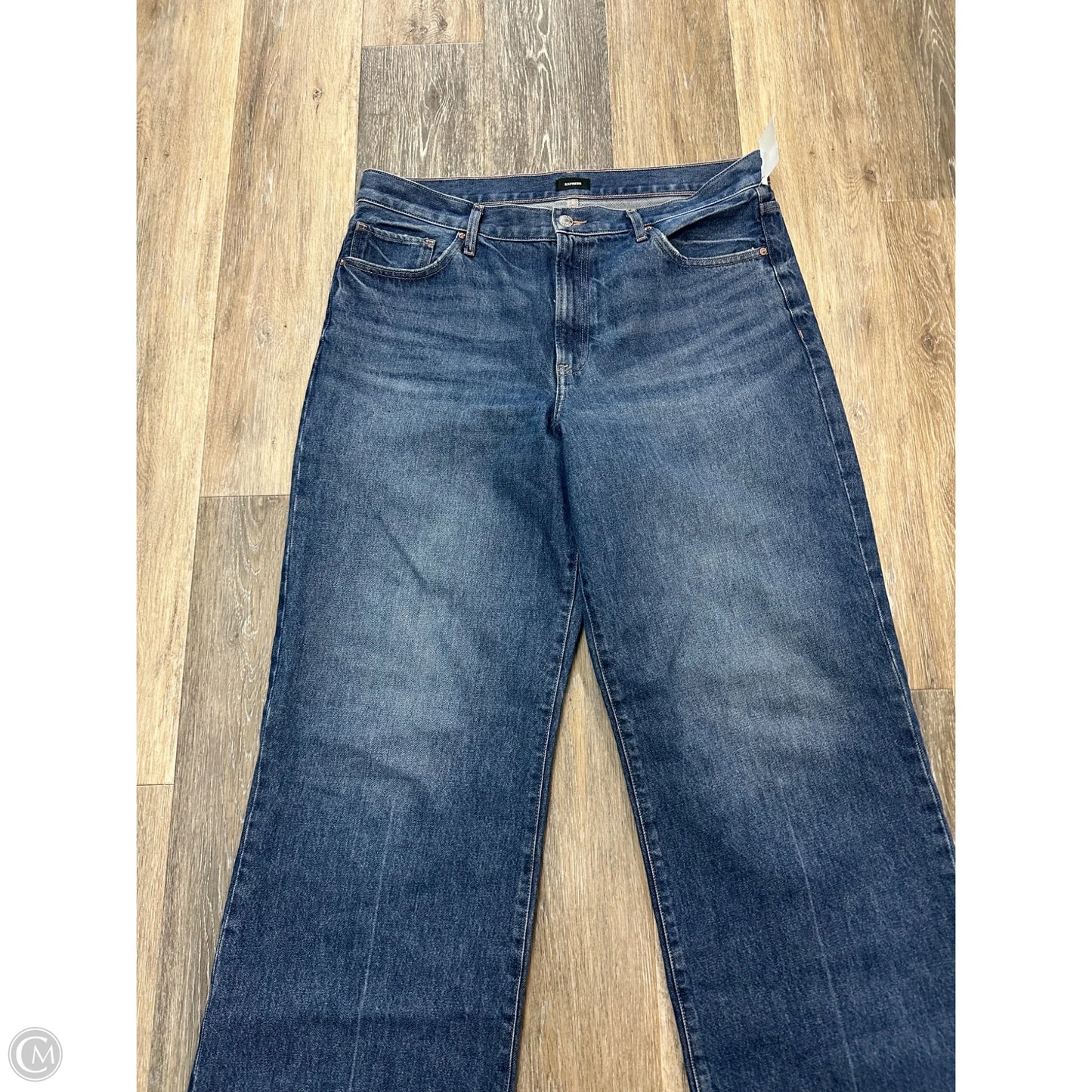 Jeans Wide Leg By Express In Blue Denim, Size: 14