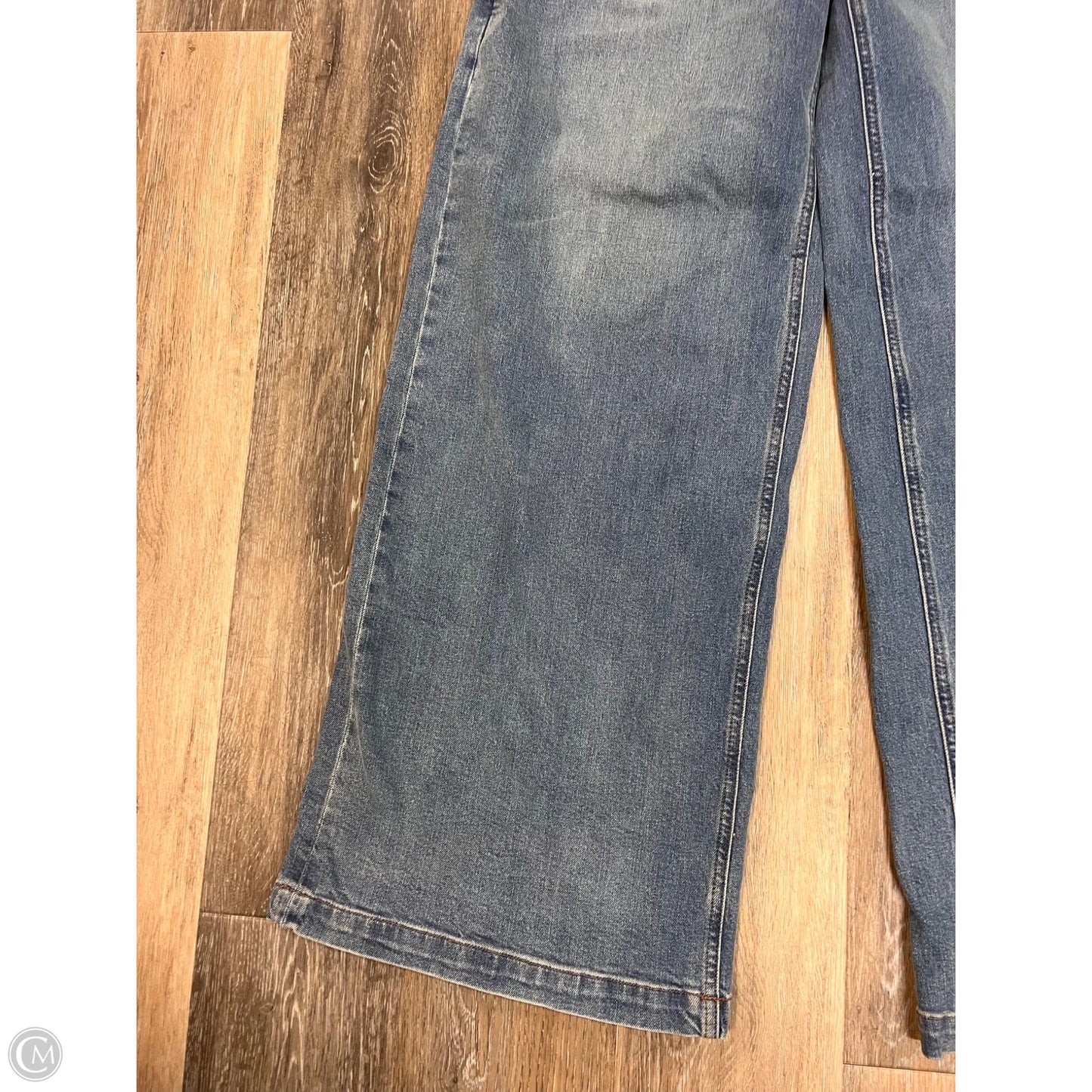 Jeans Wide Leg By Express In Blue Denim, Size: 2 Long
