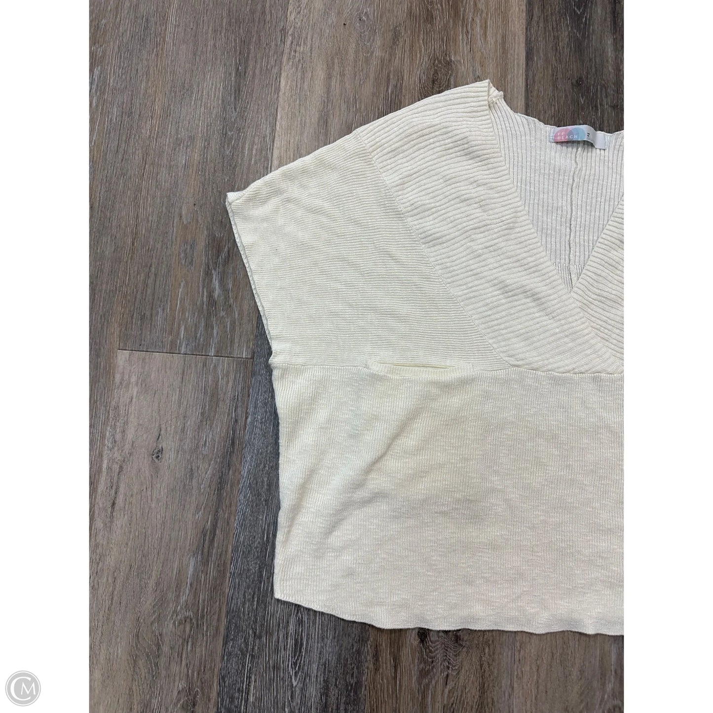 Sweater Short Sleeve By Free People In Cream, Size: M