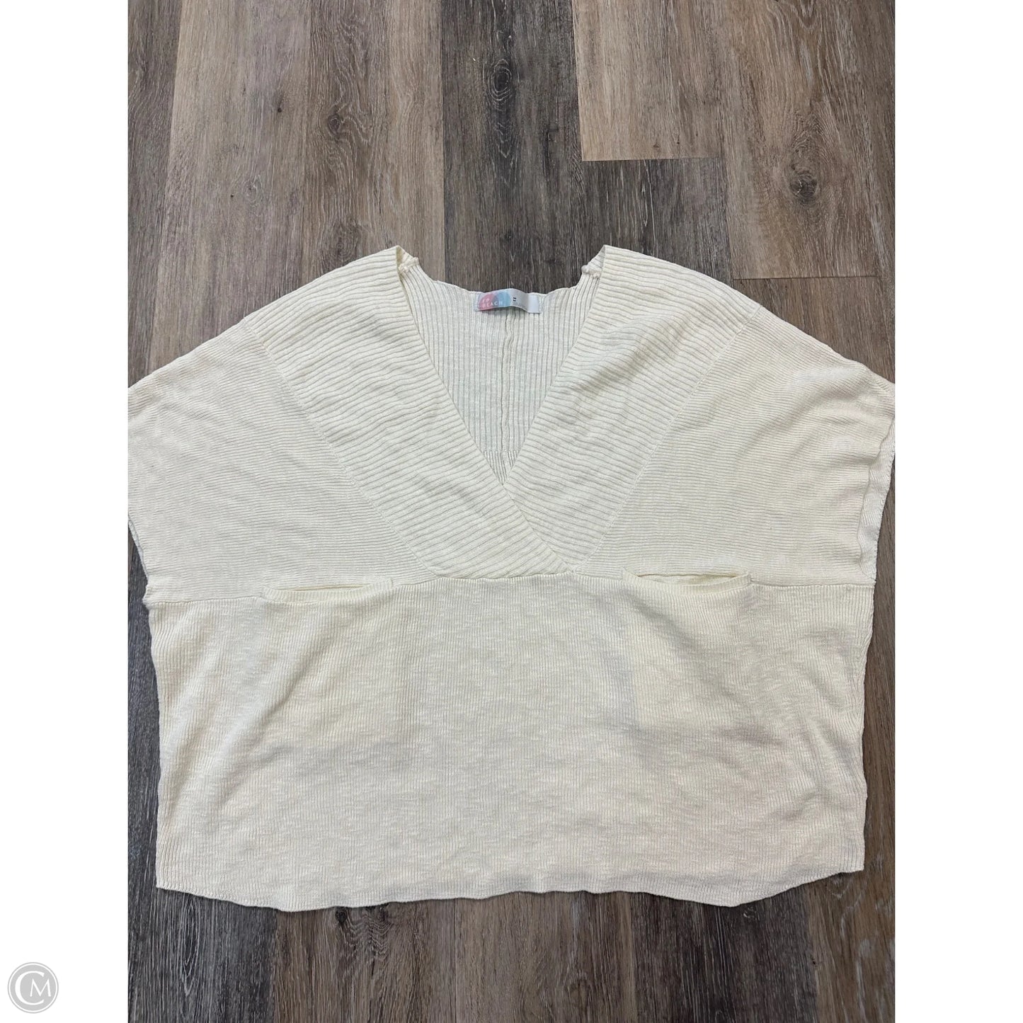 Sweater Short Sleeve By Free People In Cream, Size: M