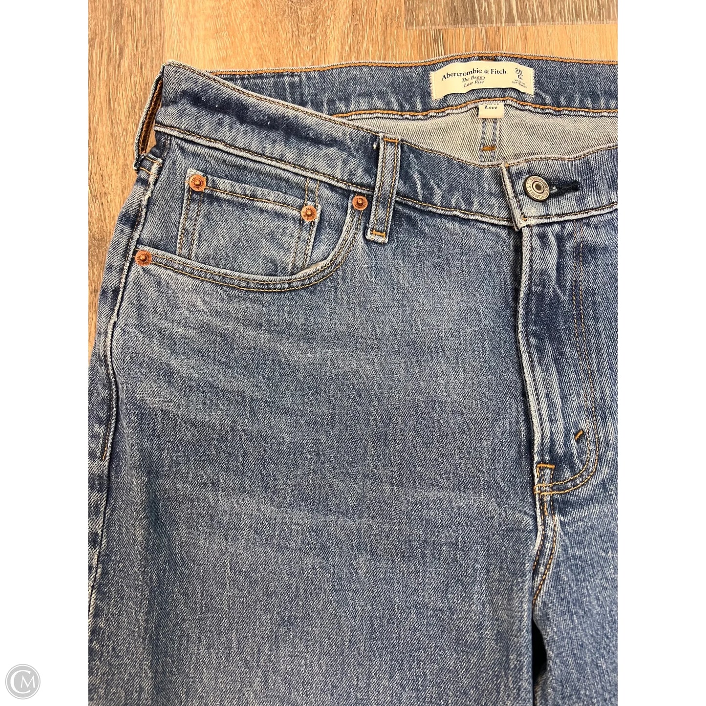 Jeans Wide Leg By Abercrombie And Fitch In Blue Denim, Size: 6/28