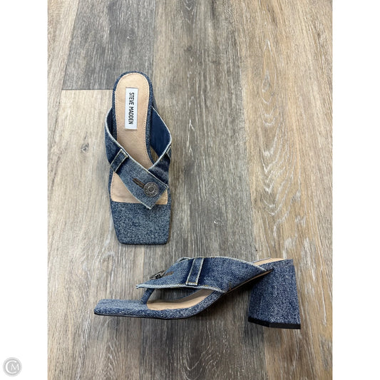 Shoes Heels Block By Steve Madden In Blue Denim, Size: 6.5