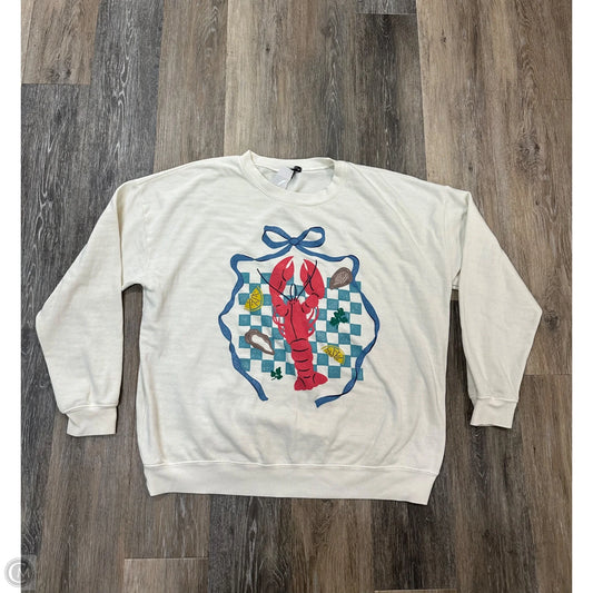 Sweatshirt Crewneck By Originality In Cream, Size: Xl