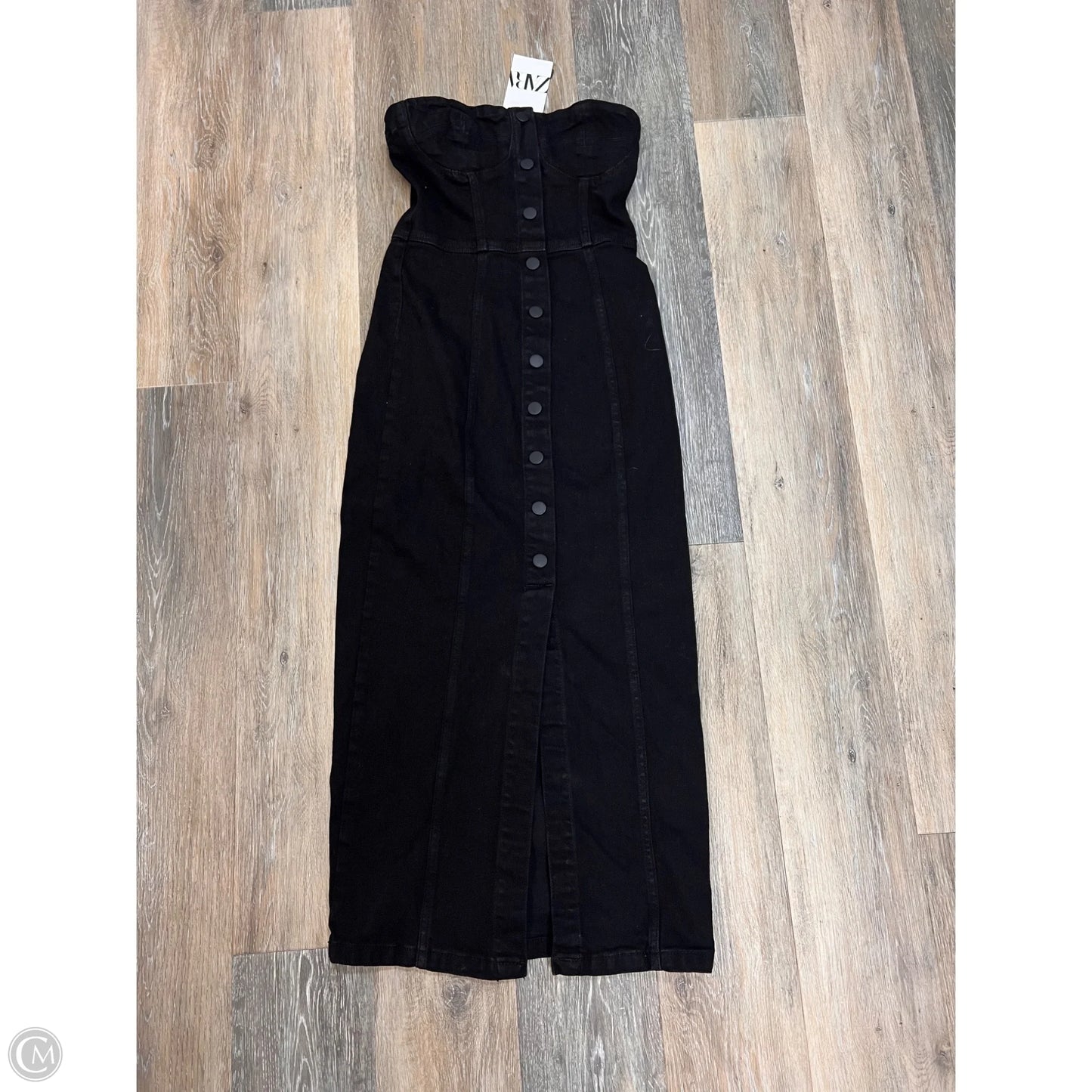 Dress Casual Midi By Zara In Black Denim, Size: S