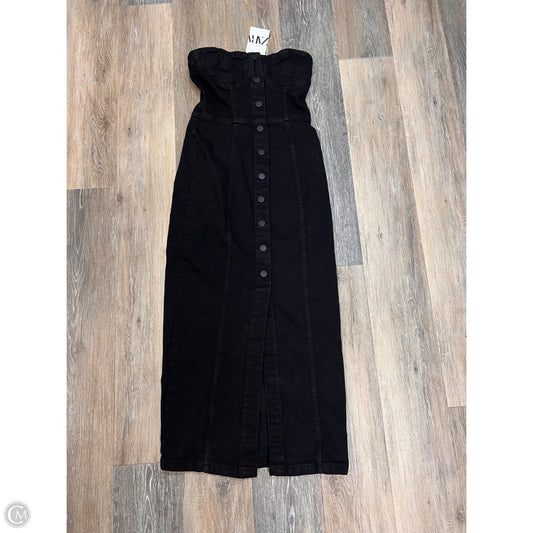Dress Casual Midi By Zara In Black Denim, Size: S