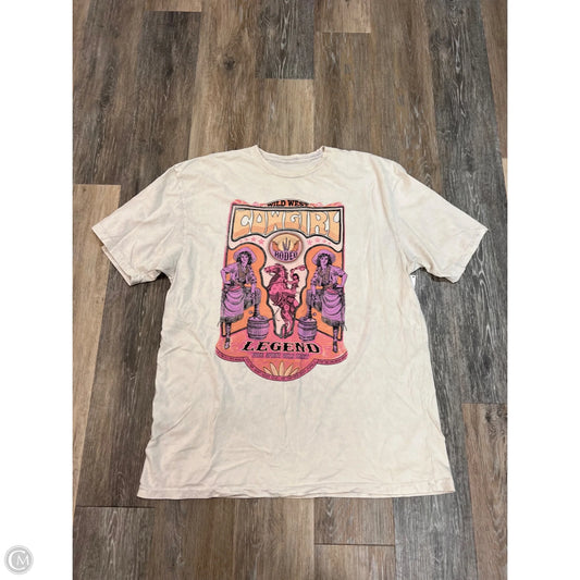 Top Short Sleeve By Lotus Fashion In Cream, Size: Xl