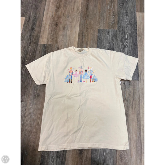 Top Short Sleeve By Comfort Colors In Cream, Size: L