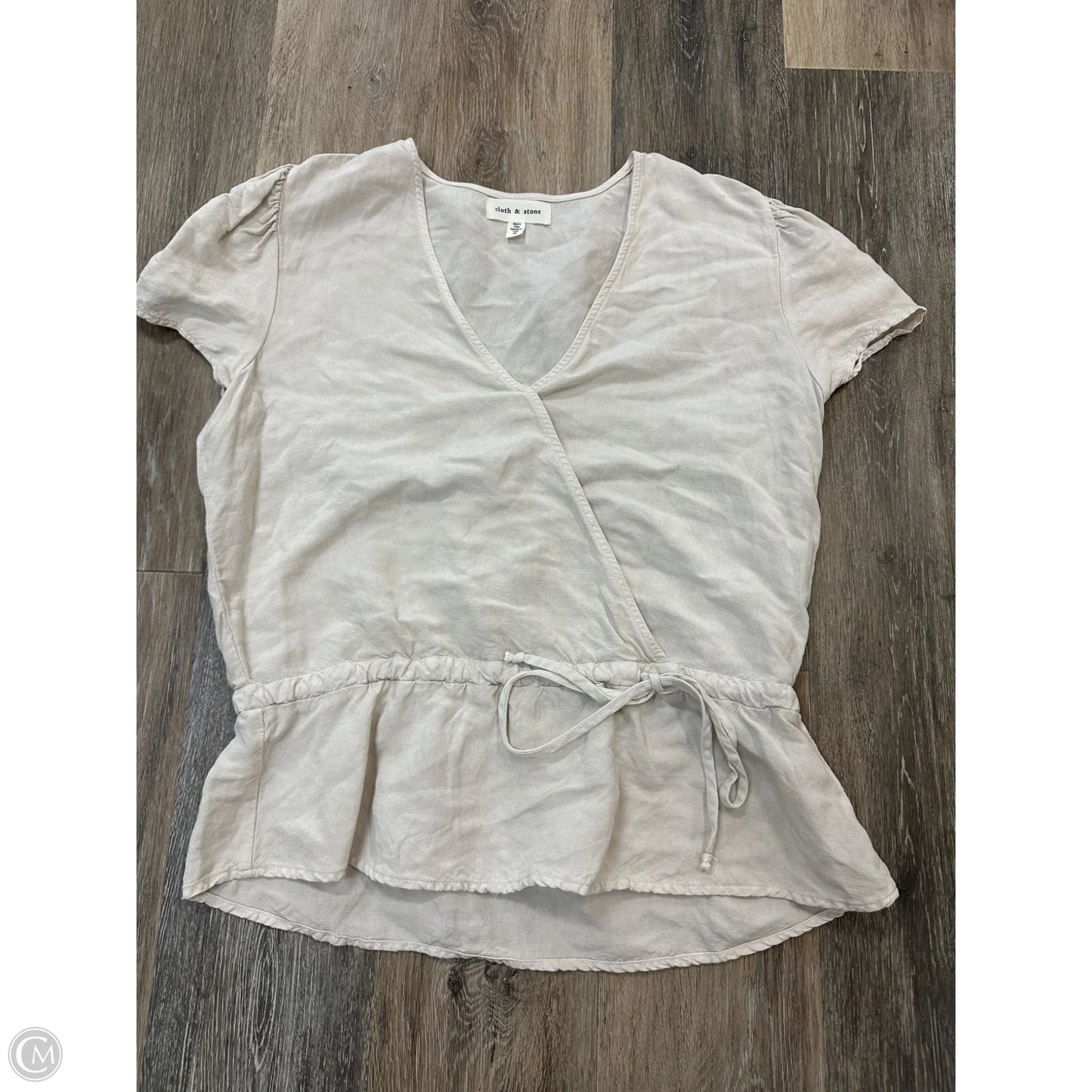 Blouse Short Sleeve By Cloth & Stone In Cream, Size: M
