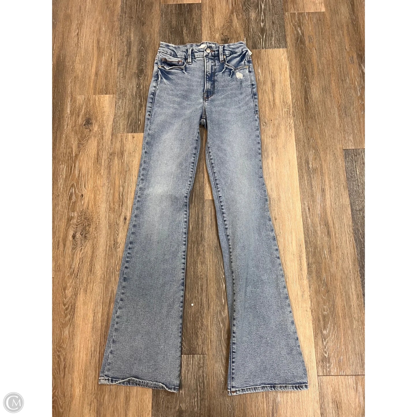 Jeans Flared By Good American In Blue Denim, Size: 4/27