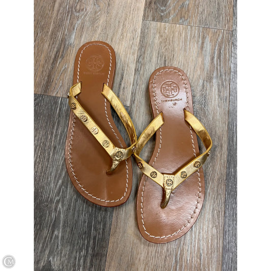 Sandals Designer By Tory Burch In Gold, Size: 8