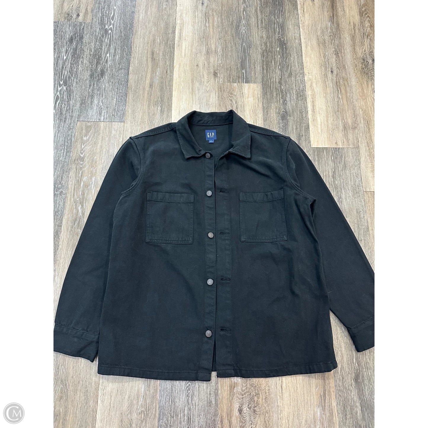 Jacket Denim By Gap In Black Denim, Size: L