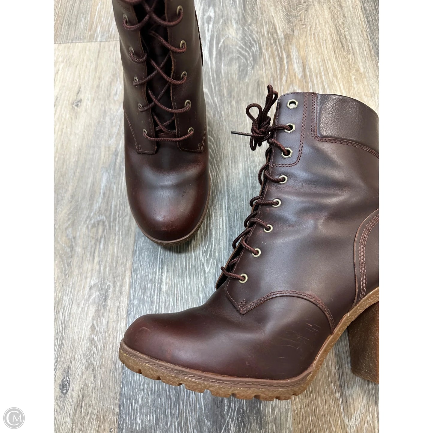 Boots Ankle Heels By Timberland In Brown, Size: 10