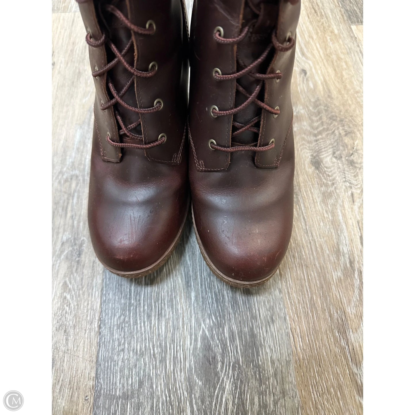 Boots Ankle Heels By Timberland In Brown, Size: 10