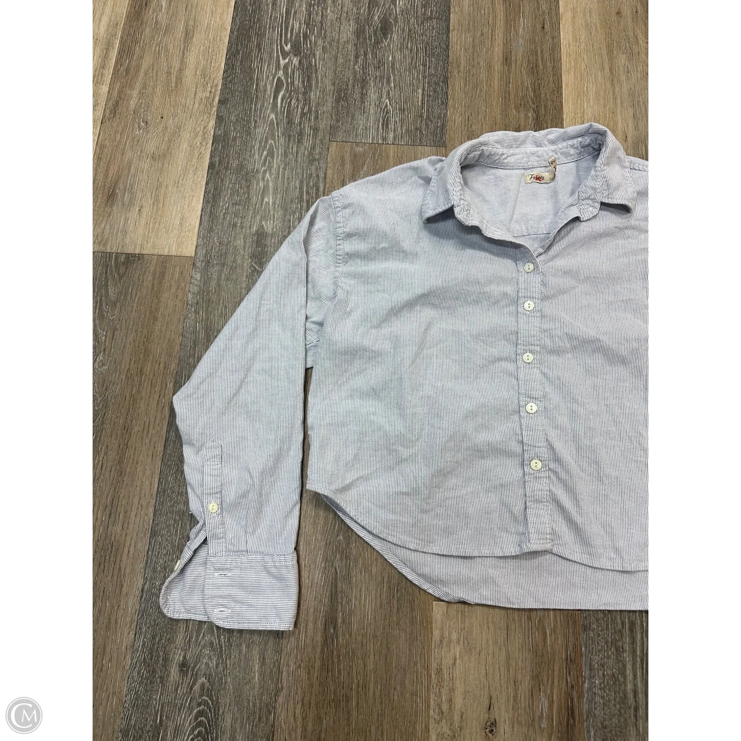 Blouse Long Sleeve By Faherty In Blue, Size: S
