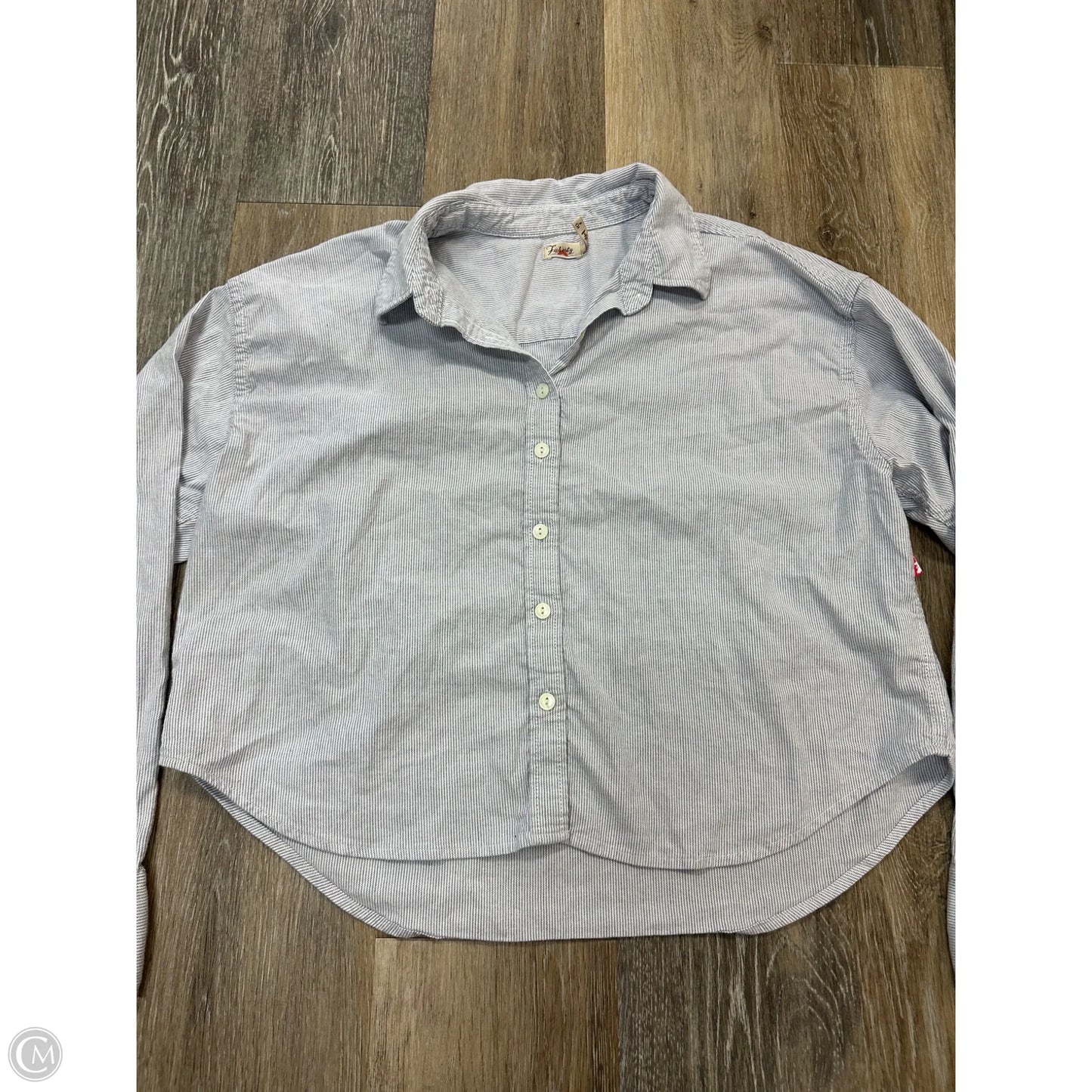 Blouse Long Sleeve By Faherty In Blue, Size: S