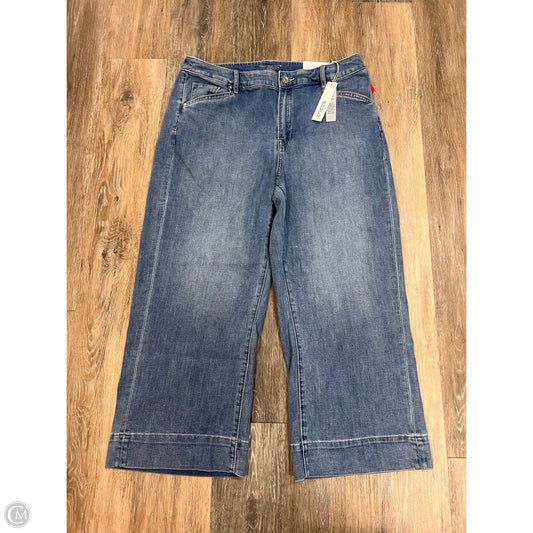 Jeans Trouser Crop By Chicos In Blue Denim, Size: 14