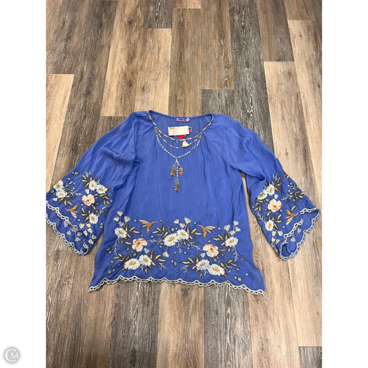 Blouse Long Sleeve By Johnny Was In Blue, Size: M