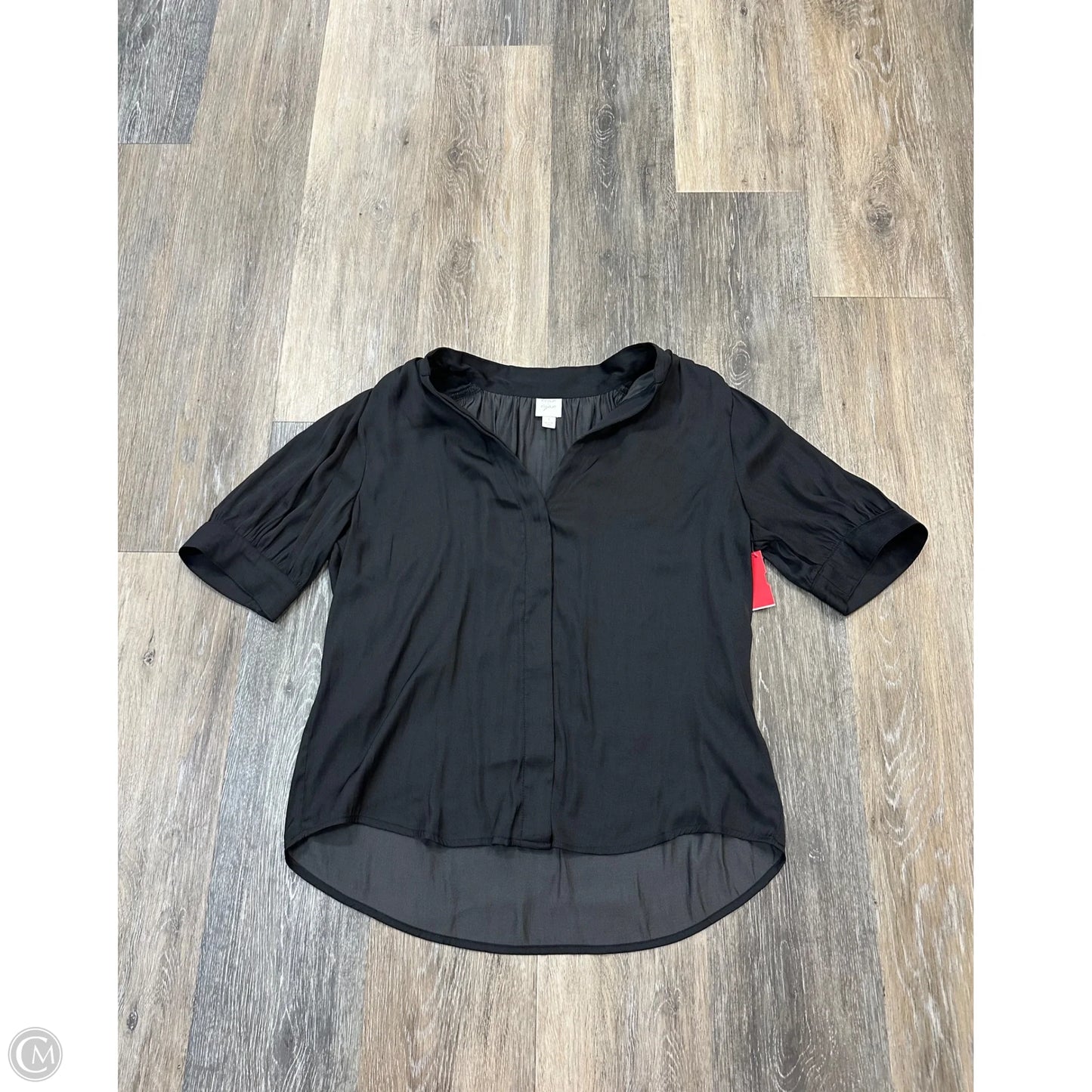Blouse Short Sleeve By Roan + Ryan In Black, Size: S