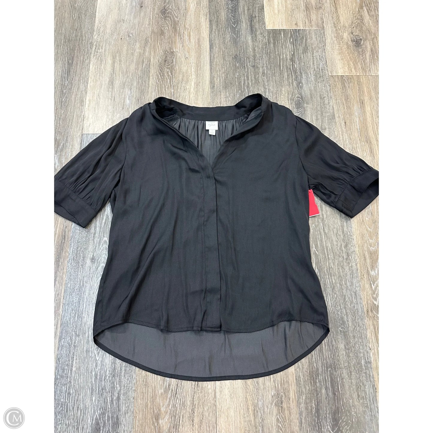 Blouse Short Sleeve By Roan + Ryan In Black, Size: S