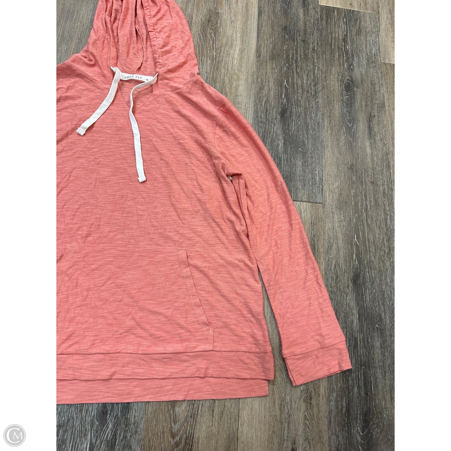 Athletic Top Long Sleeve Hoodie By Free Fly In Coral, Size: M