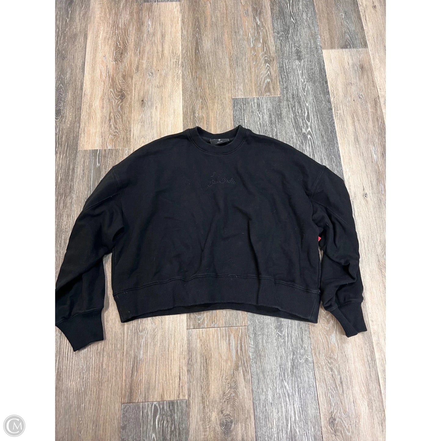 Athletic Sweatshirt Crewneck By Bad Birdie In Black, Size: S