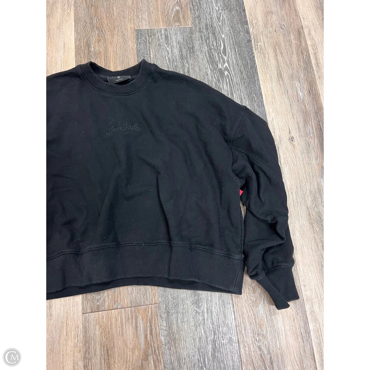 Athletic Sweatshirt Crewneck By Bad Birdie In Black, Size: S