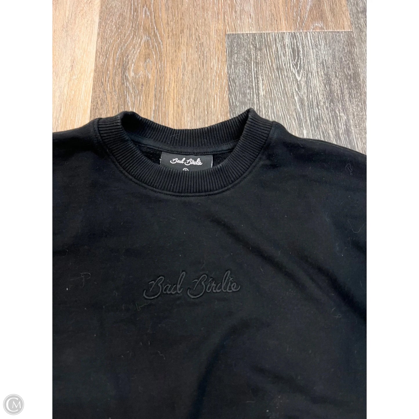 Athletic Sweatshirt Crewneck By Bad Birdie In Black, Size: S