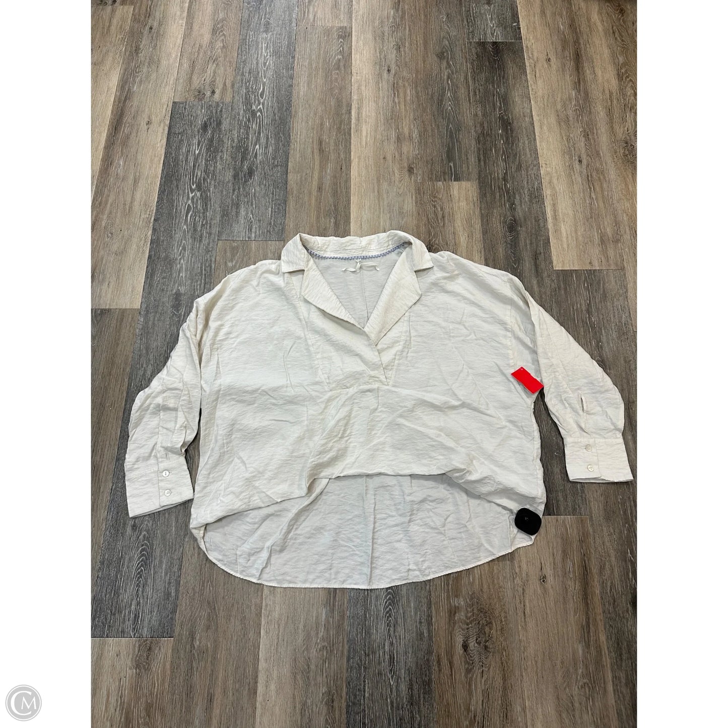 Blouse Long Sleeve By Anthropologie In Cream, Size: L