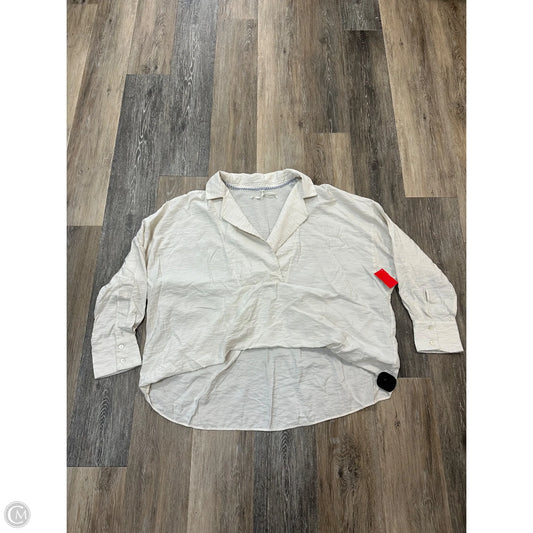 Blouse Long Sleeve By Anthropologie In Cream, Size: L