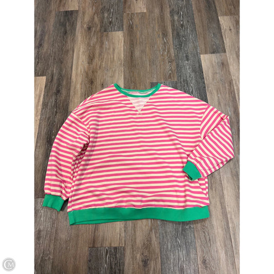 Top Long Sleeve By Clothes Mentor In Cream & Pink, Size: Xxl