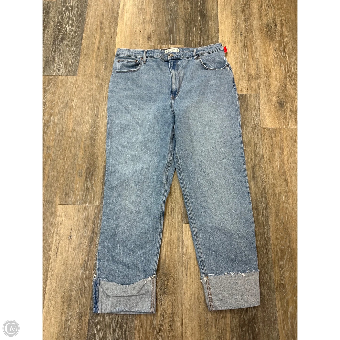 Jeans Straight By Abercrombie And Fitch In Blue Denim, Size: 16