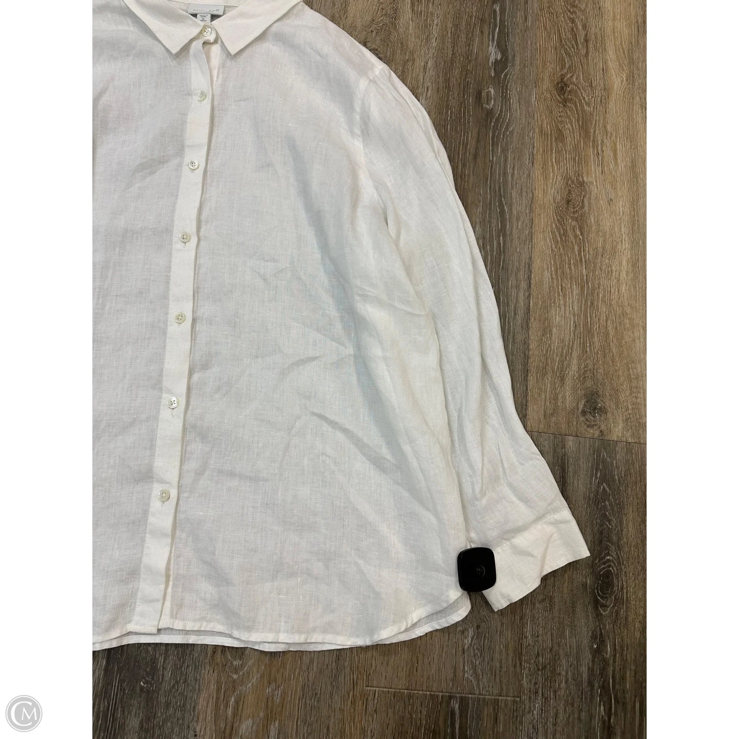 Blouse Long Sleeve By J. Jill In White, Size: Xl