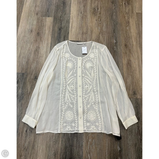Blouse Long Sleeve By J. Jill In Cream, Size: Xl