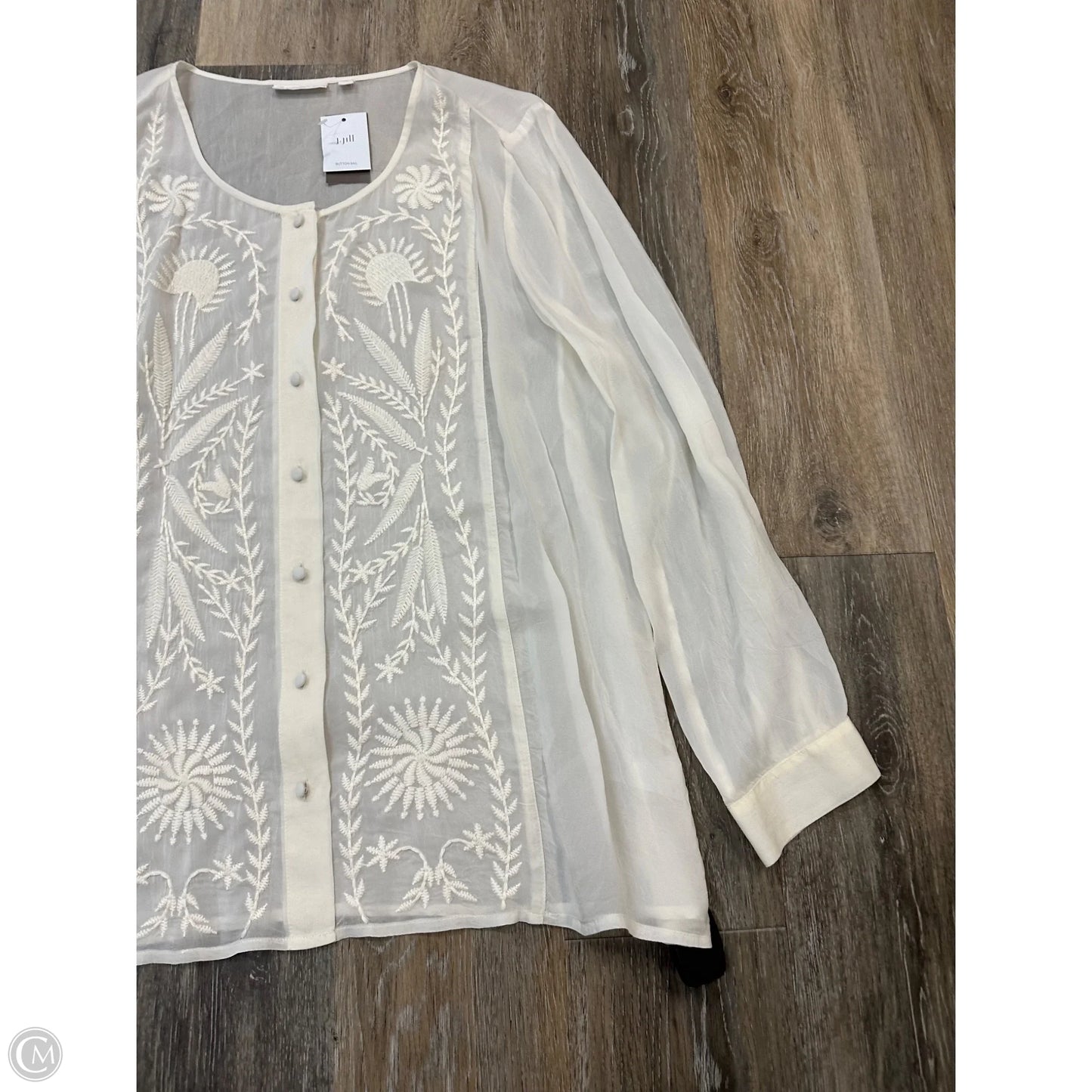 Blouse Long Sleeve By J. Jill In Cream, Size: Xl
