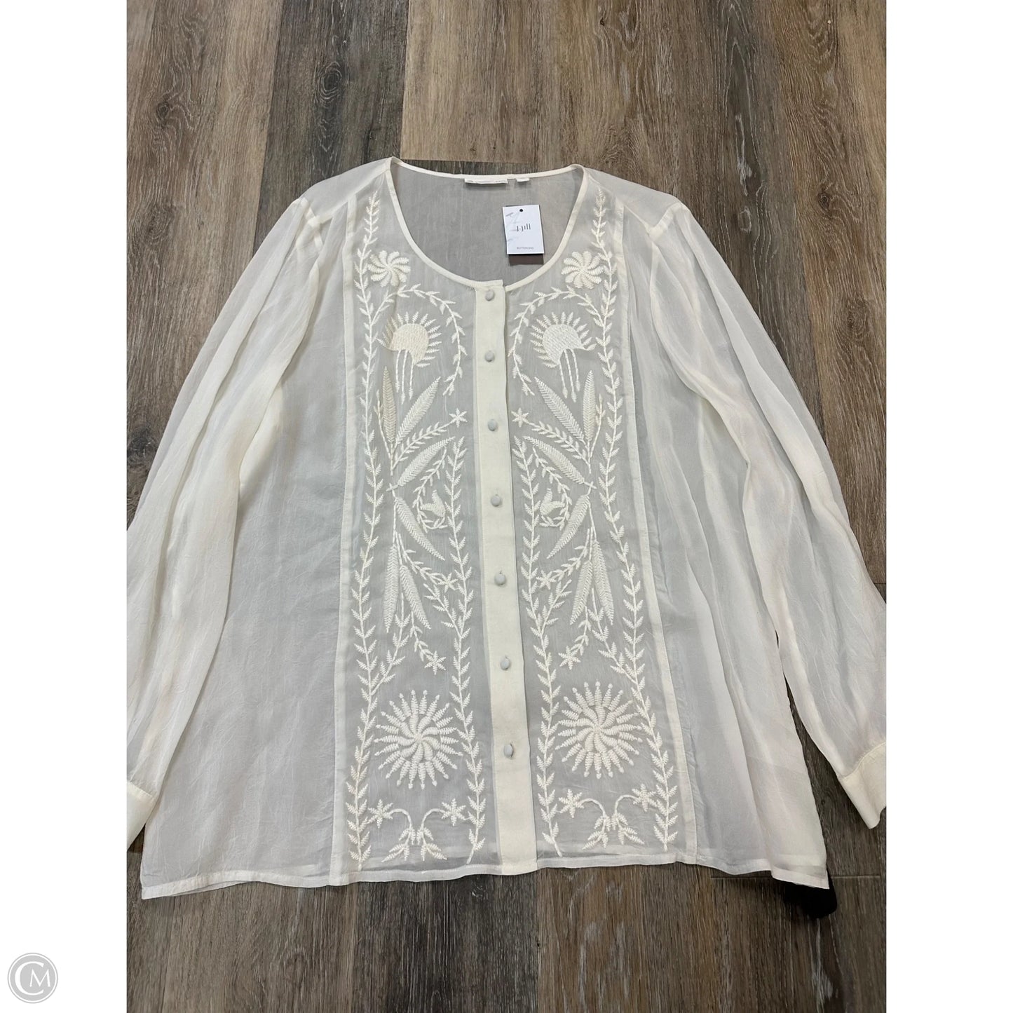 Blouse Long Sleeve By J. Jill In Cream, Size: Xl