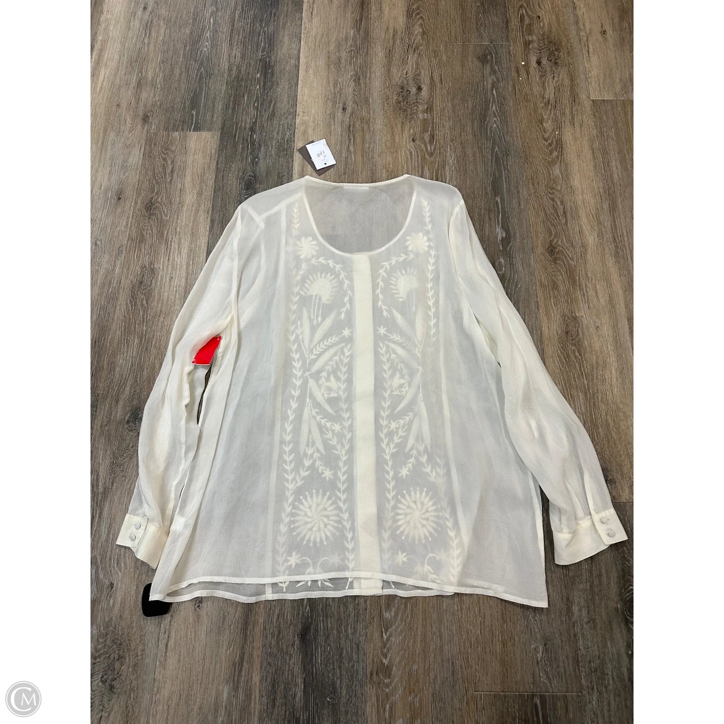 Blouse Long Sleeve By J. Jill In Cream, Size: Xl