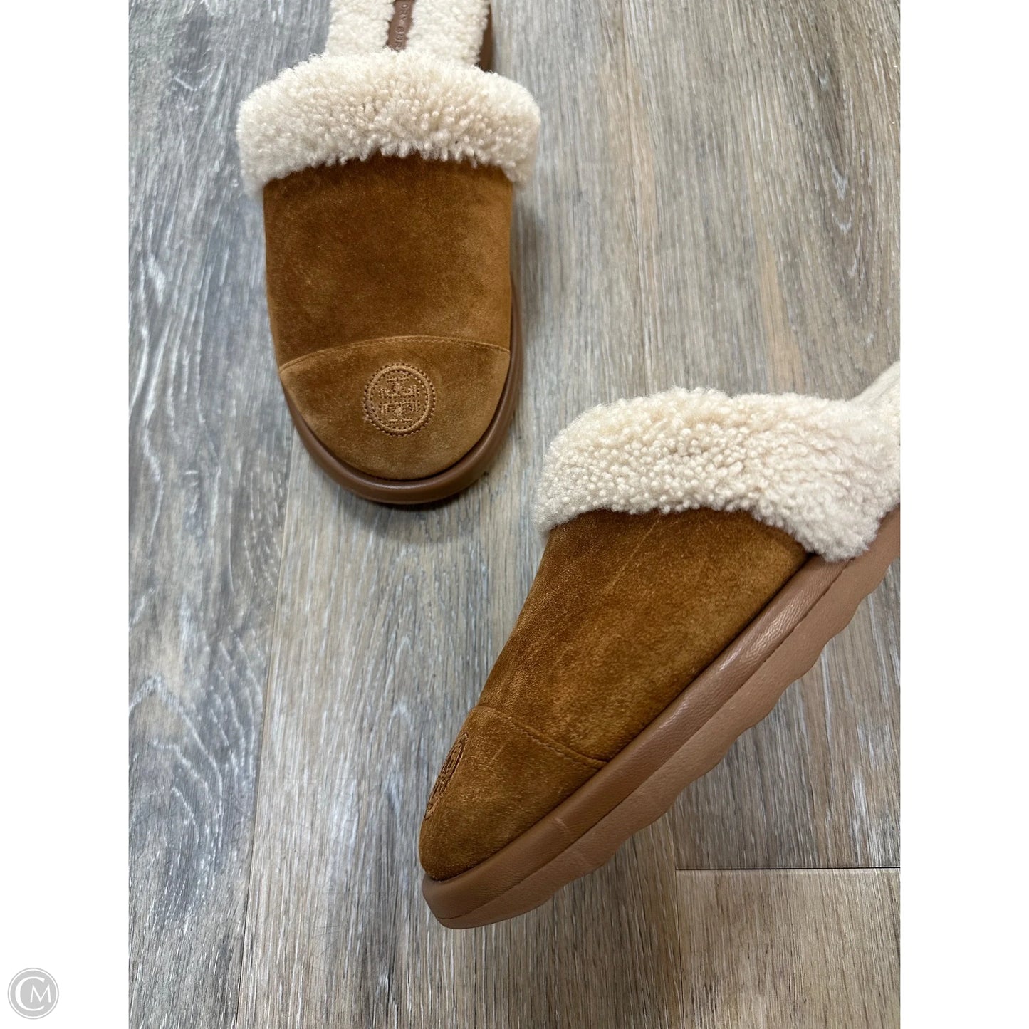 Slippers Designer By Tory Burch In Brown, Size: 10.5