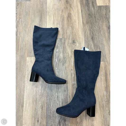 Boots Knee Heels By Aerosoles In Blue, Size: 7.5