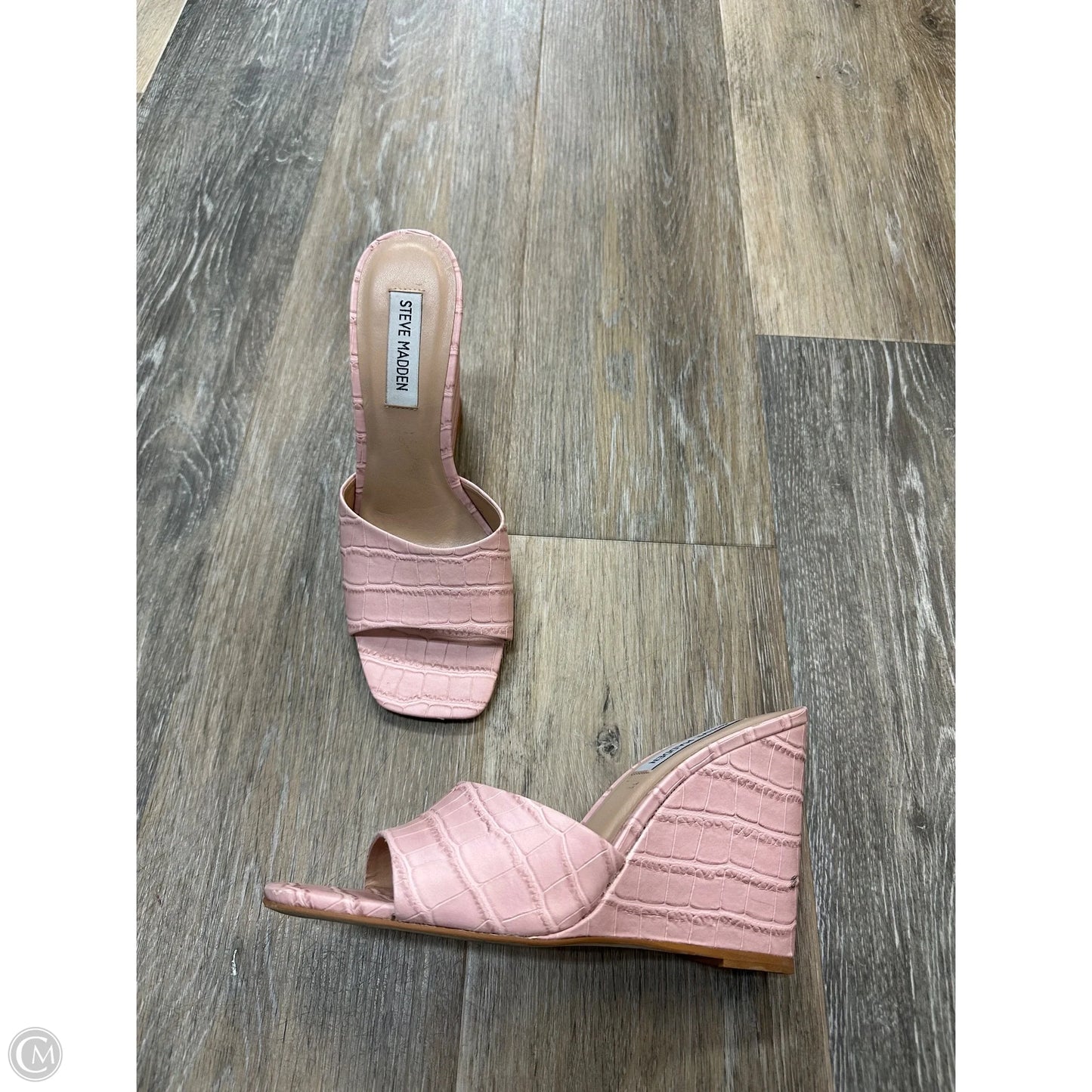 Sandals Heels Wedge By Steve Madden In Pink, Size: 8