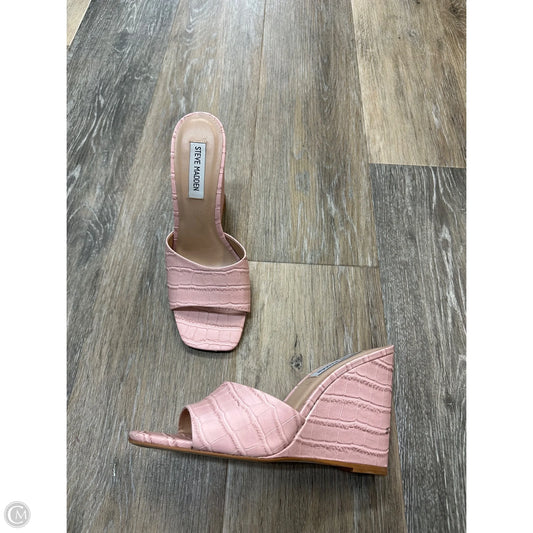 Sandals Heels Wedge By Steve Madden In Pink, Size: 8